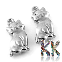 Pendant made of 304 stainless steel - cat - 17 x 10.5 x 4 mm