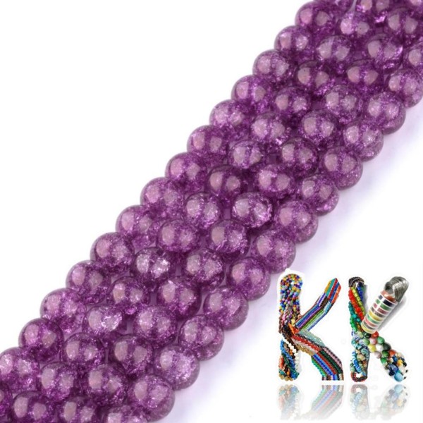 Synthetic cracked crystal - ∅ 6 mm - one-color beads
