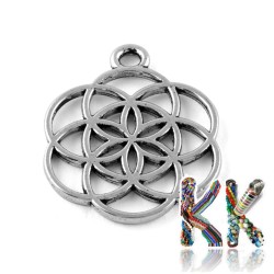 Zinc alloy pendant - flower of life - 25 x 20 x 1 mm