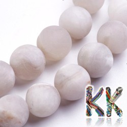 Natural white dull crazy agate - ∅ 8 - 8.5 mm - ball
