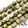 Tumbled beads in the shape of nuggets made of absolutely natural pyrite with dimensions 5-8 x 5-7 x 5-7 mm and with a hole for a thread with a diameter of 1 mm. The beads are absolutely natural without any dye. 
Country of origin: Brazil
THE PRICE IS FOR 1 PCS.