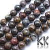 Tumbled round beads made of natural mineral pietersite (storm stone) with a diameter of 8 mm and a hole for a thread with a diameter of 1 mm. The beads are absolutely natural without any dye.
Country of origin: Brazil
THE PRICE IS FOR 1 PCS.