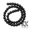 Frosted glass beads - black opaque - ∅ 10 mm