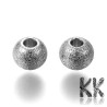 Stainless steel beads with a shimmering surface, so-called stardust, with a diameter of 6 mm and a hole for a thread with a diameter of 2 mm. The beads are not hollow and the edges of the hole for the thread are finely ground. The beads are made of stainless steel type 201.
THE PRICE IS FOR 1 PCS.