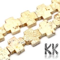 Natural white turquoise - Greek cross - 20 x 20 x 6 mm