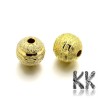Brass beads with engraved decorated glittering surface (so-called star dust) and colored surface treatment with a diameter of 8 mm and a hole for a thread with a diameter of 1.2 mm.THE PRICE IS FOR 1 PCS.
