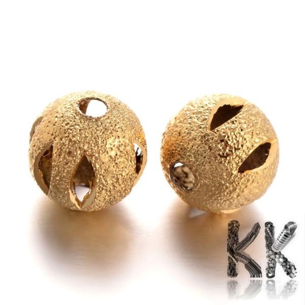 Brass beads with stardust - ∅ 8 mm - perforated ball