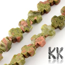 Přírodní unakit - řecký kříž - 8 x 8 x 4 mm