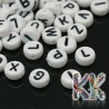 Beads with letters made of acrylic material with a diameter of 7 mm, a height of 4 mm and a hole for a thread with a diameter of 1 mm.
THE PRICE IS FOR 1 PIECE.