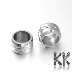 304 Wide-threaded stainless steel bead - ring - ∅ 11 x 7 mm