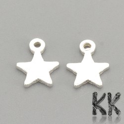 Sterling silver pendant (925 Ag) - star - 5.3 x 4 x 0.5 mm
