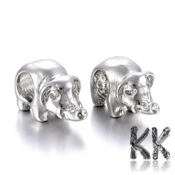 304 Wide-threaded stainless steel bead - pig - ∅ 9 x 16 x 8 mm, hole: 5 mm