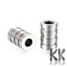 304 Wide-threaded stainless steel bead - grooved roller - ∅ 9 x 6 mm