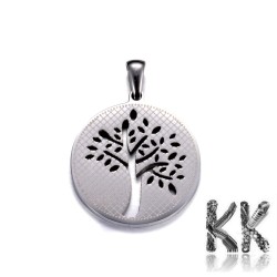 304 stainless steel pendant - tree of life - 27.5 x 25 x 2 mm