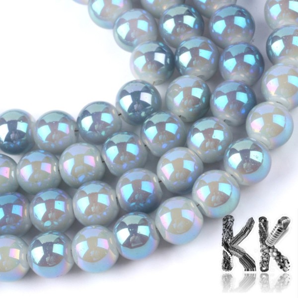 Imitation jade - plated balls - ∅ 8 mm