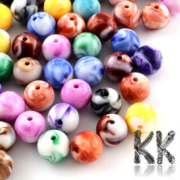 Mix of acrylic rainbow beads - Ø 8 (amount 25 g).