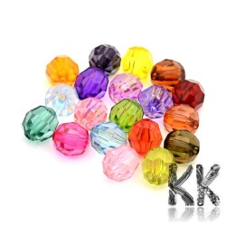 Mix of acrylic beads (faceted balls) - Ø 8 (amount 25 g).