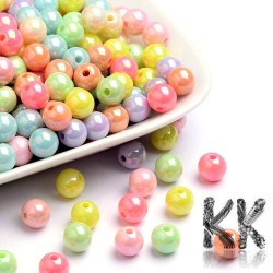 Mix barevných akrylových korálků - 8 x 7  ( množství 25 g).