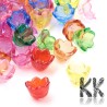 

Plastové akrylové korálky – květ tulipánu (kaplík), průhledné, barevný mix
3× proč se hodí: lehké na nošení • rychle udělají „wow“ efekt • krásné do vrstvení a více řad
Velikost: cca 10 × 6 mm Průvlek  (otvor / „drážka“ pro návlek): cca 1,5 mm
Tip: Použij jako ozdobný kaplík na kuličku nebo jako květinový oddělovač mezi korálky. Ve víceřadém šperku dej květy jen na prostřední řadu – bude to působit čistě.
UVEDENÁ CENA JE ZA 1 g cca (3 ks) odběr min 10 g

