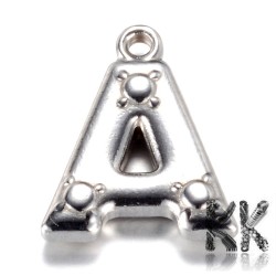 Pendant made of 304 stainless steel - letters - 15.2 x 13 x 3 mm.