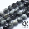 Tumbled beads in the shape of nuggets made of natural mineral hawk's eye with a diameter of 6-8 mm and with a hole for a thread with a diameter of 0.8 mm. The beads are absolutely natural without any dye.
Country of origin South Africa
THE PRICE IS FOR 1 PCS.