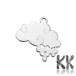 Pendant made of 304 stainless steel - cloud - 17 x 18 x 1 mm