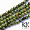Tumbled and faceted round beads made of natural mineral serpentine with a diameter of 8 mm with a hole for a thread with a diameter of 1 mm. The beads are absolutely natural without any dye.
Country of origin China
THE PRICE IS FOR 1 PCS.