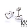 Set šperků - řetízek s přívěskem dvojité srdce  + náušnice ve tvaru srdce z nerez oceli 304