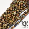 Tumbled round beads made of natural chrysocolla with a diameter of 7.5 - 8 mm with a hole for a thread with a diameter of 0.8 mm. The beads are absolutely natural without any dye.
Country of origin Africa
THE PRICE IS FOR 1 PCS.