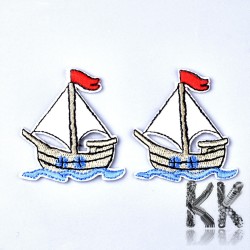 Iron-on picture embroidery - Boat - 55.5 x 53 x 1.5 mm
