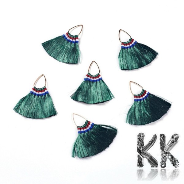 Earring pendants made of polyester tassels -59.5 x 60 x 4.5 mm.