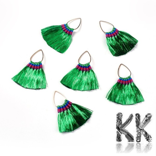 Earring pendants made of polyester tassels -59.5 x 60 x 4.5 mm.