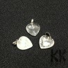 Tumbled heart-shaped pendants made of mineral crystal, measuring 20-22 x 20-21 x 5-8 mm and with a snap on bail eyelet for a thread measuring 2 x 7 mm. The bail is made of brass with a platinum finish. The pendants are absolutely natural without any dye.
Country of origin: China
THE PRICE IS FOR 1 PCS.