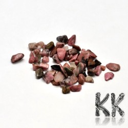 Natural rhodonite - fragments - not drilled - 2 - 8 x 2 - 4 mm (decorative crumb) weight 1 g (approx. From 16 to 25 pcs)