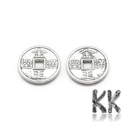 Přívěsek čínská mince pro štěstí - Ø 10 x 1,5 mm