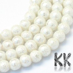 Matné skleněné voskované perly - Ø 6 mm - kuličky