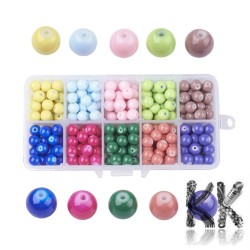 Glass beads - colored balls - Ø 8 mm - box (approx. 300 pcs)