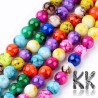Glass beads - marbled balls - Ø 8 mm - cord (approx. 53 pcs)