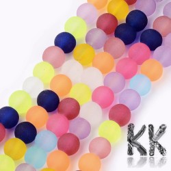 Frosted glass beads - colored balls - Ø 6 mm - cord (approx. 48 pcs)