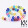 Frosted glass beads - colored balls - Ø 10 mm - cord (approx. 39 pcs)