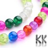 Cracked glass beads - colored balls - Ø 8 mm - cord (approx. 48 pcs)