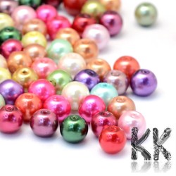 Glass waxed pearls - random colored mix - Ø 8 mm - 25 g (approx. 38 pcs)