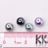 Glass waxed pearls - gray-violet mix - Ø 8 mm - advantageous package of 100 pcs