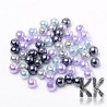 Glass waxed pearls - gray-violet mix - Ø 8 mm - advantageous package of 100 pcs