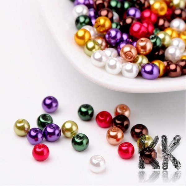 Skleněné voskované perly - pestrobarevný mix - Ø 4 mm - výhodné balení 400 ks