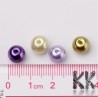 Skleněné voskované perly - zlatofialový mix - Ø 6 mm - výhodné balení 200 ks
