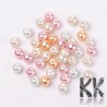 Skleněné voskované perly - růžovobílý mix - Ø 8 mm - výhodné balení 100 ks