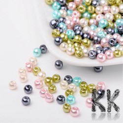 Skleněné voskované perly - pastelový mix - Ø 4 mm - výhodné balení 400 ks