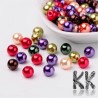 Skleněné voskované perly - podzimní mix - Ø 8 mm - výhodné balení 100 ks