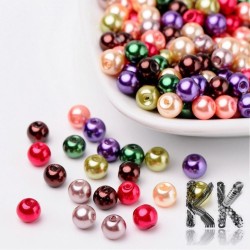 Skleněné voskované perly - podzimní mix - Ø 6 mm - výhodné balení 200 ks